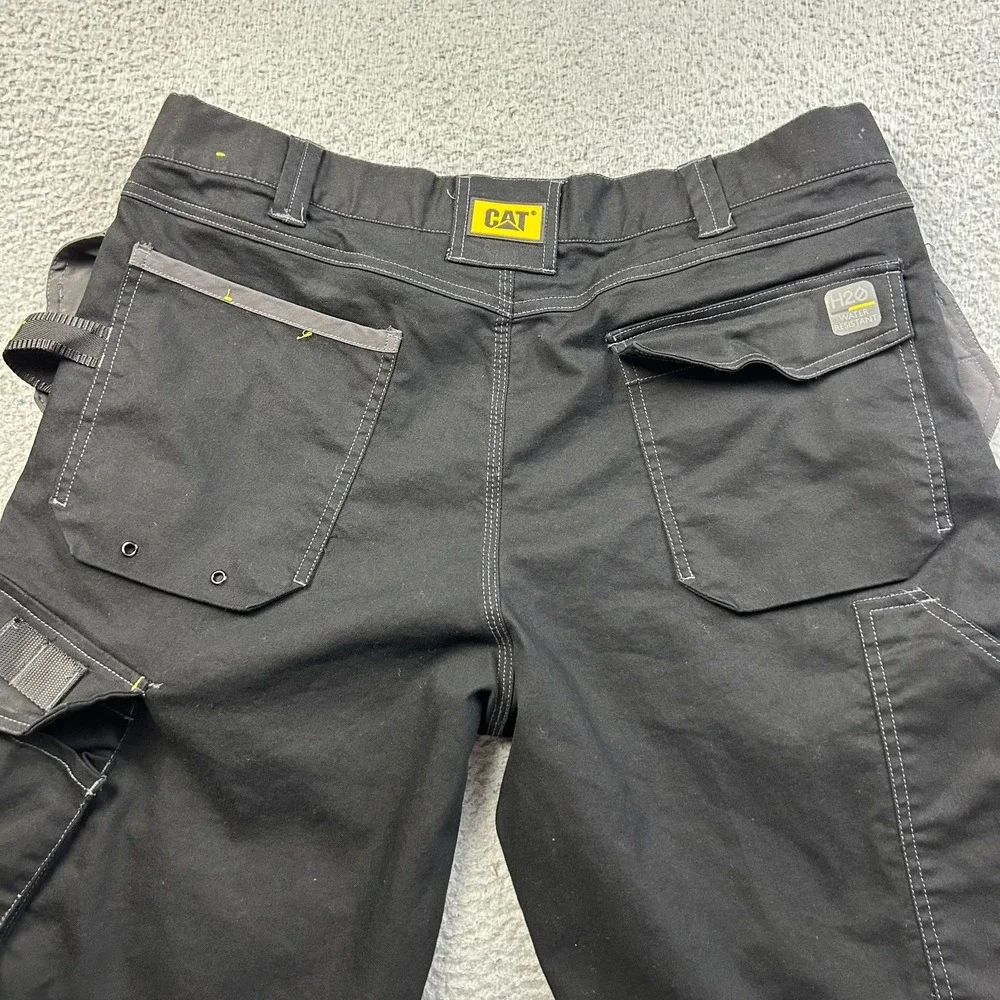 Caterpillar H2O Defender Pants Mens 36x34 Black Cargo Heavy Duty Utility Work